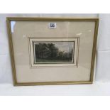 19THC WATERCOLOUR ENTITLED ''TREES AT BRADWELL RECTORY''