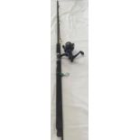 9ft CARBON FIBRE ROD WITH REEL BY MASTER LINE, THE REEL SHAKESPEAR XK3000
