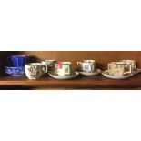 ROYAL DOULTON OLD LEEDS SPRAYS DESIGN ART DECO, 6 COFFEE CUPS & 5 SAUCERS ETC