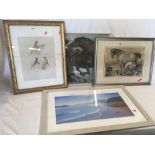 4 LARGE F/G PICTURES INCL; PRINTS & PHOTOGRAPHS