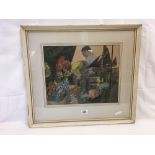 FRAMED WATERCOLOUR TITLED ''THE DEALER'' BY HH GOODERHAM OF NEW BARNET, HERTS - MEMBER OF THE