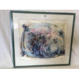 MODERN WATERCOLOUR ENTITLED ''ROCK POOL'' BY ANDREA KELLAND, SIGNED IN PENCIL 21'' X 25''