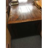 OAK DRAWER LEAF TABLE, TOP FADED