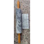 MARBLE ROLLING PIN WITH STAND