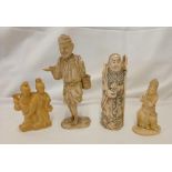 FOUR MORE CARVED FIGURES