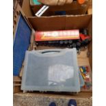 2 CARTONS OF MISC HAND TOOLS INCL; SOCKET SETS, LEATHER TOOL CARRIER,