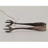 PAIR OF SILVER CLAW END TONGS