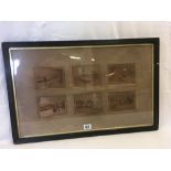 GROUP OF 6 SEPIA ETCHINGS IN ONE FRAME