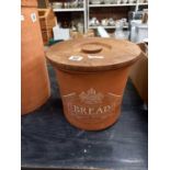 EARTHENWARE ROYAL BARUM WARE BREAD BIN,