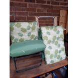 2 FOLDING PATIO SUN LOUNGERS WITH CUSHIONS