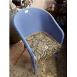 BLUE GREY PAINTED CHILD'S LOOM STYLE CHAIR