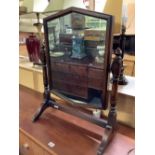 UNUSUAL ART DECO OAK SWING MIRROR