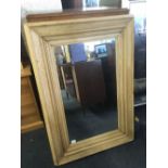 HEAVILY PINE FRAMED MIRROR, 46'' X 32''