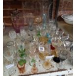 SMALL QTY OF DRINKING GLASSES, VASE & WATER JUG