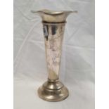 SILVER VASE, 8'' TALL, B'HAM 1907, POSSIBLY BY WALKER HALL, 245g