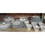 SHELF WITH PART SET OF ROYAL DOULTON OLD COLONY DINNERWARE