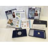 2 1994 UNITED KINGDOM BRILLIANT UNCIRCULATED COINS IN WALLETS & AN AMERICAN 1987 SILVER DOLLAR