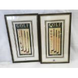 PAIR OF COLOUR PRINTS OF GOLFING SUBJECTS, ENTITLED WOOD & IRON