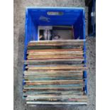 CARTON OF VINYL LP'S & SINGLES INCL; T-REX, BOWIE, ELVIS, ROLLING STONES,