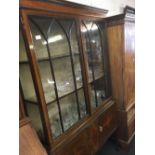 INLAID MAHOGANY GLAZED DISPLAY CABINET