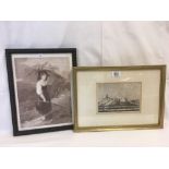ANTIQUE STIPPLE ENGRAVING OF A YOUNG HARVEST GIRL, PAINTED BY RICHARD WESTALL RA TOGETHER WITH AN