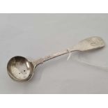 AN EARLY VICTORIAN EXETER SILVER SALT SPOON BY J.G