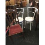 PAIR OF WHITE PAINTED BENT WOOD CHAIRS