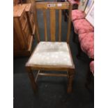 SINGLE LIGHT OAK UPHOLSTERED DINING CHAIR