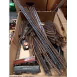 QTY OF 'OO' GAUGE TRACK & CONTROLLER & 2 RAILROAD CARS