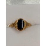 SMALL 9ct SIGNET RING, SIZE 'E'