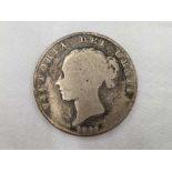 A VICTORIAN SILVER HALF CROWN 1845