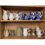 QTY OF 15 VARIOUS POTTERY & CERAMIC JUGS