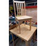 MODERN BEECH TABLE WITH 2 CHAIRS,