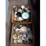 2 CARTONS OF MISC CHINAWARE, INCL; JUGS, VASES CUPS & SAUCERS,