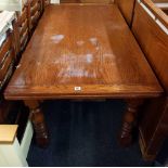 OAK DRAW LEAF DINING TABLE, 4ft 9'' LONG EXTENDING TO 8ft