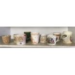 QTY OF COMMEMORATIVE MUGS & BEAKERS (9), MAINLY QUEEN VICTORIA & GREAT WAR PIECE