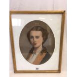 EARLY 19THC OVAL PASTEL PORTRAIT OF A LADY