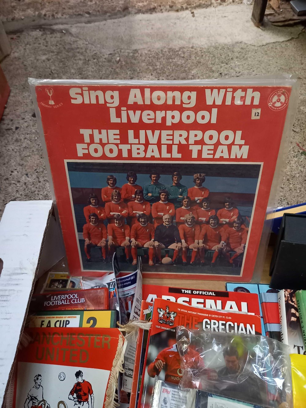 2 CARTONS OF FOOTBALL RELATED PROGRAMMES, UNOPENED COLLECTORS CARDS, - Image 2 of 2