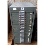 GREY METAL 24 DRAWER CABINET