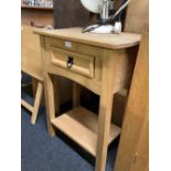 PINE KITCHEN WORK TOP WITH DRAWER & SHELF UNDER, 20'' WIDE