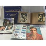 CARTON WITH FILM STARS & TV STARS PHOTO'S, BOOK OF THE STARS & JAMES LAST LP COLLECTION