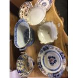 ANTIQUE PLATES & BOWLS (8) INCL; SPODE, NORITAKI, MASONS ETC