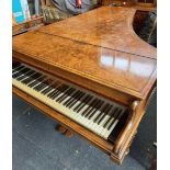 LATE VICTORIAN BURR WALNUT GRAND PIANO BY JOHN BROADWOOD & SONS LONDON, 90'' LONG X 54'' WIDE FINE