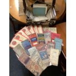 CARTON OF VINTAGE CYCLING & MOTORING ROAD MAPS, ORDNANCE SURVEY MAPS ETC