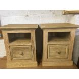 MODERN PAIR OF GRAINED PINE BEDSIDE CABINETS