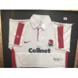 FRAMED ENGLAND RUGBY SHIRT SIGNED BY NEIL BACK