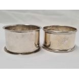 TWO SILVER NAPKIN RINGS BOTH B'HAM