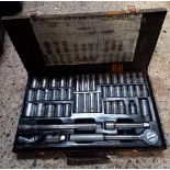 48 PIECE 3/8 & 1/2" DRIVE SOCKET SET BY KAMASA TOOLS IN STEEL CASE