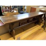 OAK BENCH SEAT, 4fT 6'' LONG & OAK FOLDING CAKE STAND