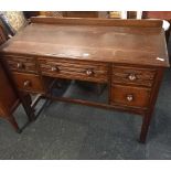 SMALL MID CENTURY TWIN PEDESTAL OAK DESK WITH 5 DRAWERS, WILLIAMS & COX, TORQUAY